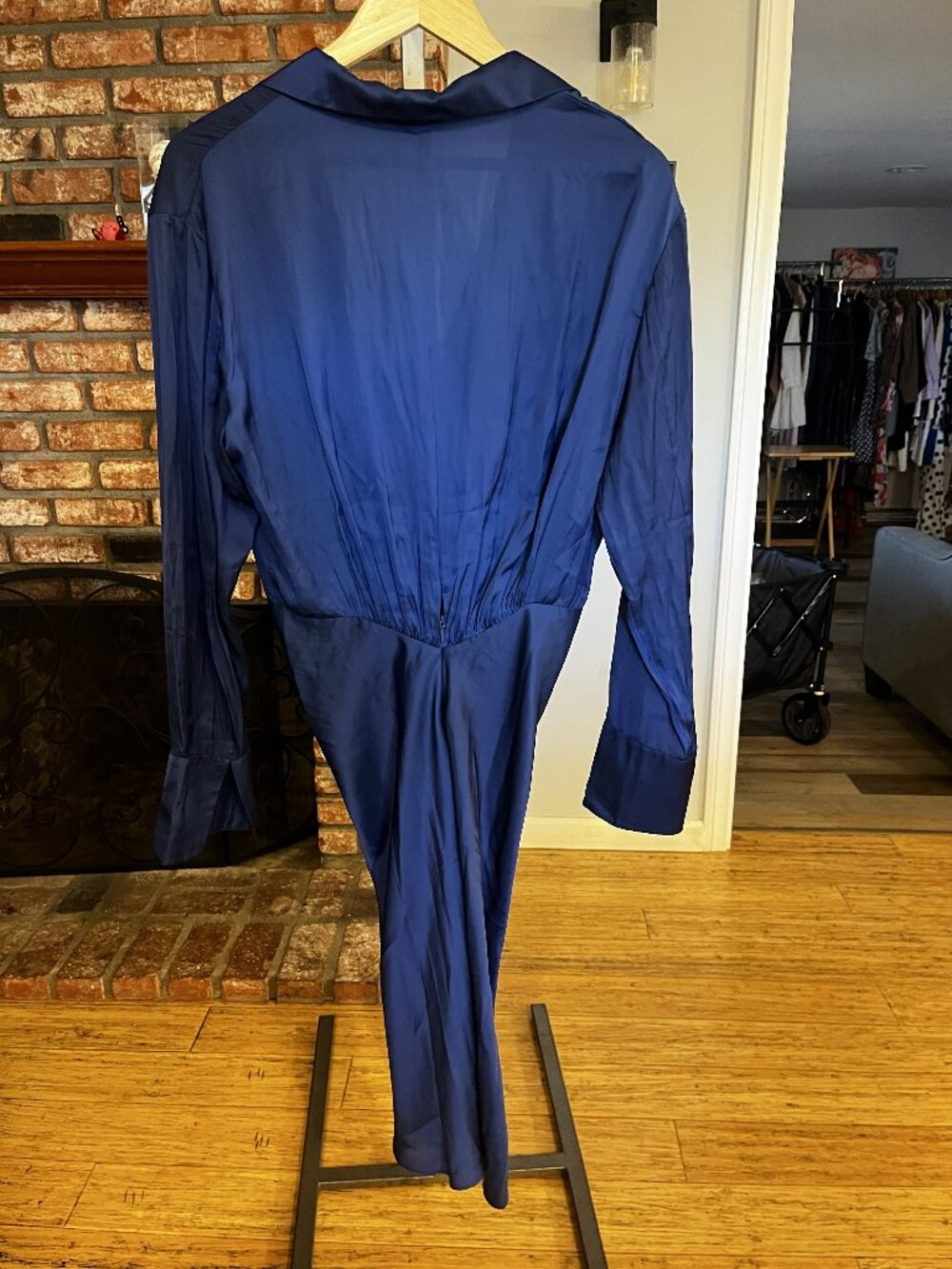Zadig & Voltaire Rozo Dress Blue Knot Front Mini Size Large NWT Luxe - Picture 2 of 4